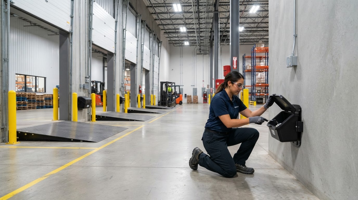 Commercial pest management inspection in an industrial warehouse facility